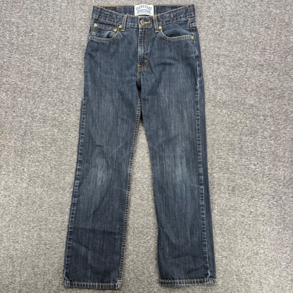 Signature by‎ Levi Strauss Boys Slim Straight Jeans Dark Wash Cotton 18 Regular